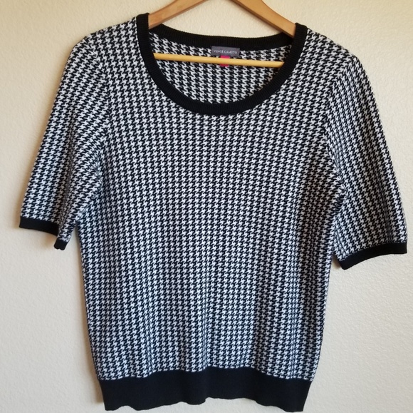 Vince Camuto Sweaters - vince camuto houndstooth short sleeve sweater